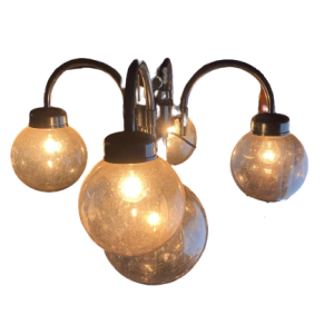 Kroonluchter zwart 5 bollen