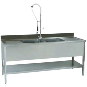 Spoeltafel incl. mengkraan rvs 2-baks