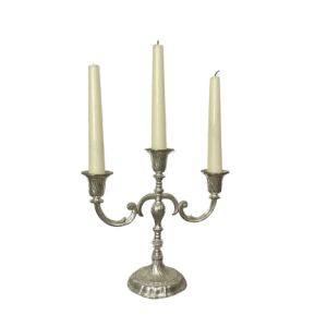 Kandelaar 3-arm zilver
