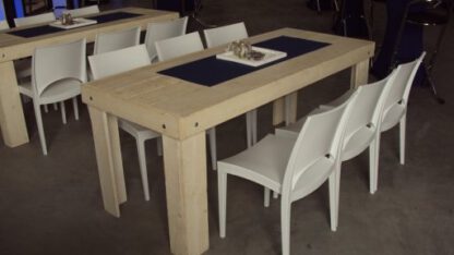 Steigerhouten zittafel 200x80cm whitewash - Image 5