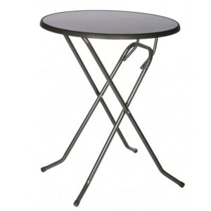Statafel rond 85cm zwart basic met donker blad