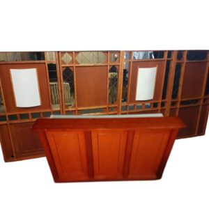 Bar mahonie 2x0.8m met tap, spoelbak en achterwand