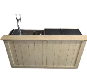 Bar steigerhout 2x0.8m met tap en spoelbak