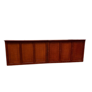 Bar mahonie 4x0.8m met spoelbak en lekblad