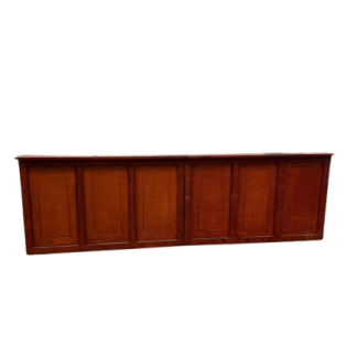 Bar mahonie 4x0.8m met spoelbak en lekblad