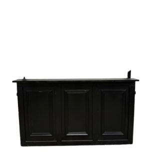 Bar zwart 2x0.8m met spoelbak en lekblad