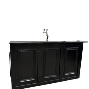 Bar zwart 2x0.8m met tap en spoelbak