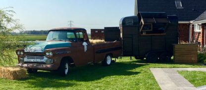 Foodtruck BAR "trailer" Zwart/Hout  Dubbelasser ingericht als Bar - Image 9