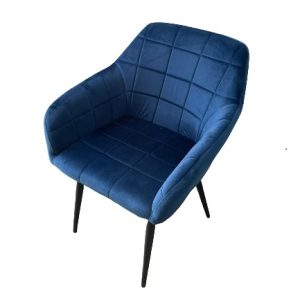 Luxe kuipstoel velvet blauw