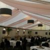 Decoratiestof oud/zalmroze opgehangen in 6 hoekige pagodetent - Afbeelding 3