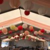 Decoratiestof oud/zalmroze opgehangen in 6 hoekige pagodetent - Afbeelding 2
