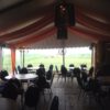 Decoratiestof Terracotta oranje opgehangen in 6 hoekige pagodetent - Afbeelding 3