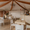 Decoratiestof kleur Jute opgehangen in 6 hoekige pagodetent - Afbeelding 5