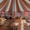 Decoratiestof kleur Jute opgehangen in 6 hoekige pagodetent - Afbeelding 4