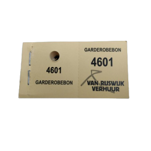 Garderobe tickets 50 stuks