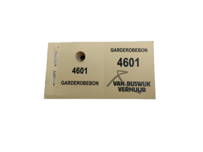 Garderobe tickets 50 stuks