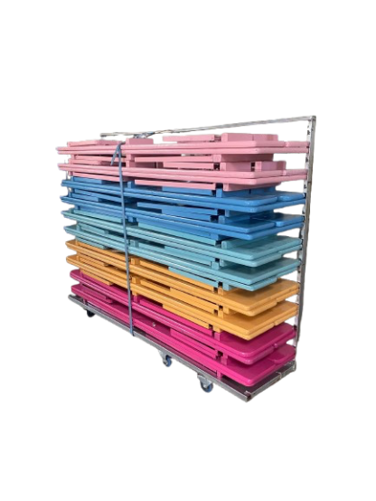 Pastel kleurige Bierbankenset (1 klaptafel + 2 klapbanken) - Afbeelding 4