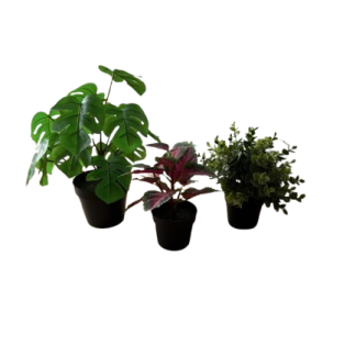 Kleine kunst planten (hangend en gewoon staand) set van 3 stuks
