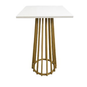 Zittafel Royal goud met wit (blad 70x70)
